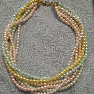 Joan Rivers Pastel Pearl Necklace
